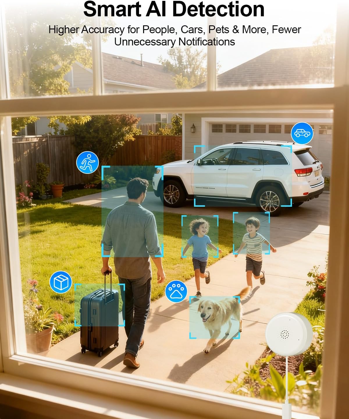 4MP/2K Window Camera for Home Security, 5G&2.4G WiFi Indoor Security Cameras, 2Pk Outdoor Monitor Cam thru Glass Blacklight Color Night Vision, 24/7 Record AI Human Motion Detection, Easy Mag. Install